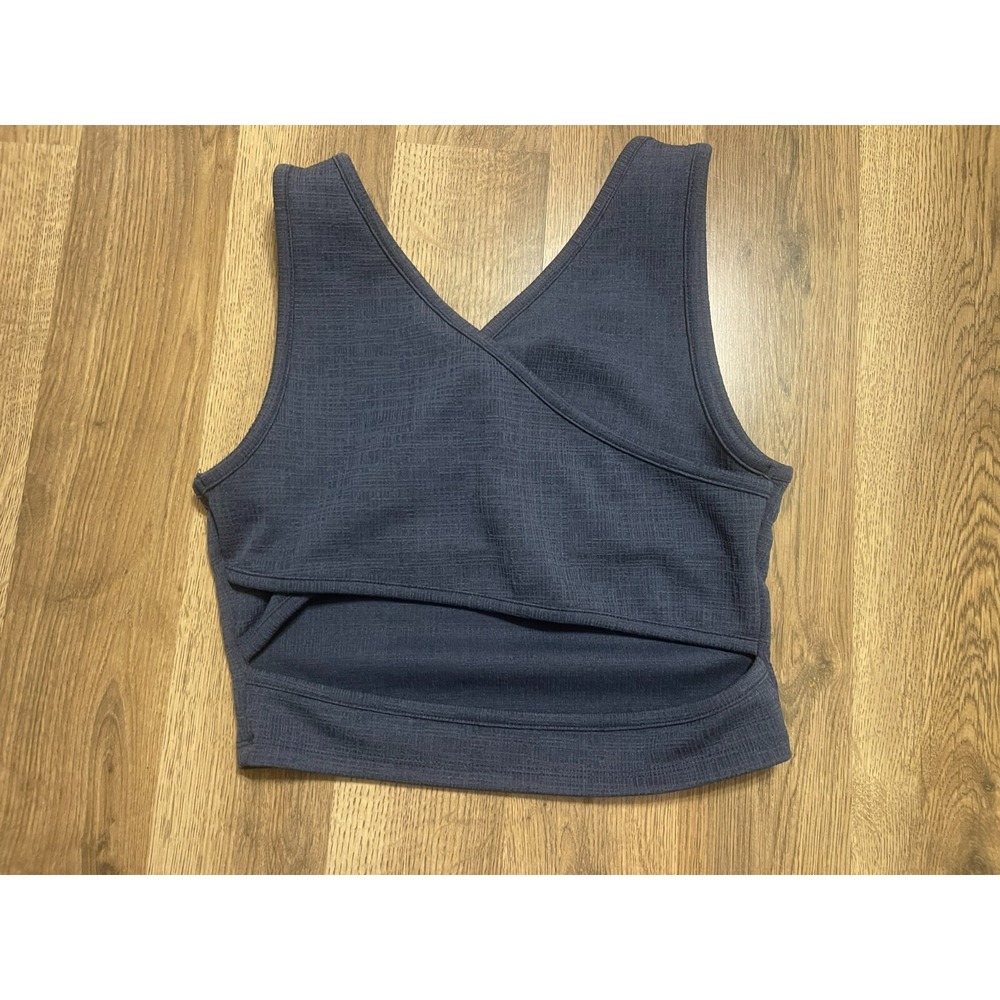 Ladies' Navy Ribbed Crop Tank Top - Roxy - Picture 2 of 10